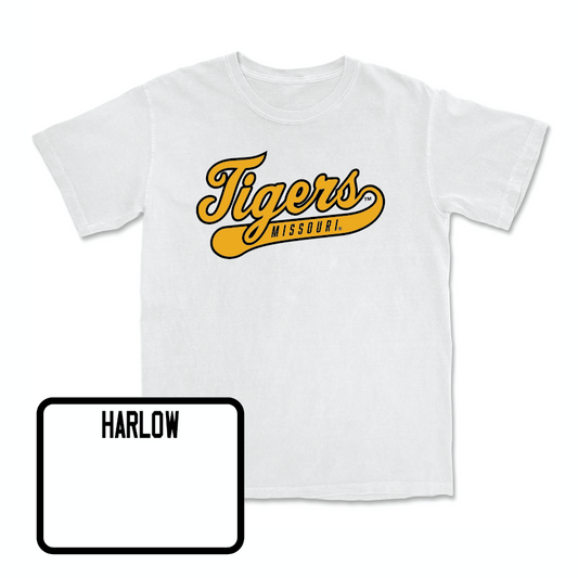 Track & Field White Script Comfort Colors Tee  - Kannon Harlow