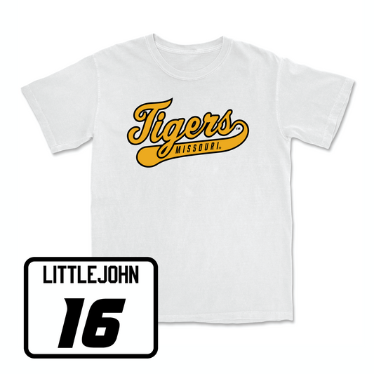 White Football Script Comfort Colors Tee Youth Small / Brayshawn Littlejohn | #16