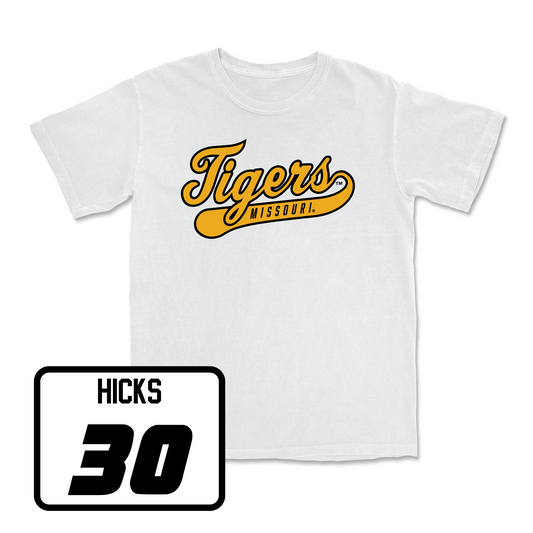 White Football Script Comfort Colors Tee Youth Small / Chuck Hicks | #30