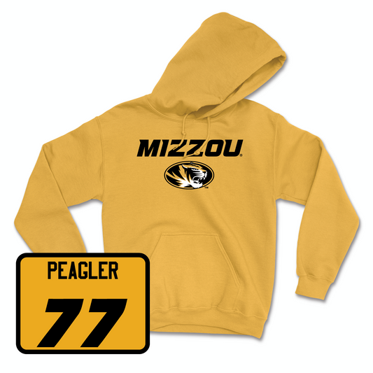 Gold Football Mizzou Hoodie Youth Small / Curtis Peagler | #77