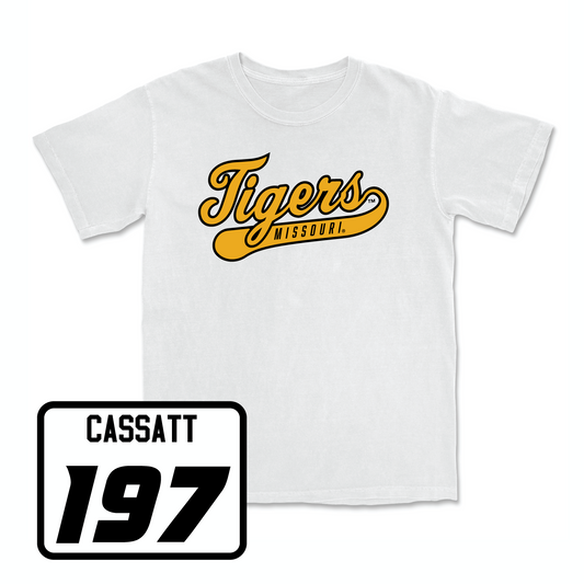 White Wrestling Script Comfort Colors Tee Youth Small / Jesse Cassatt | #197