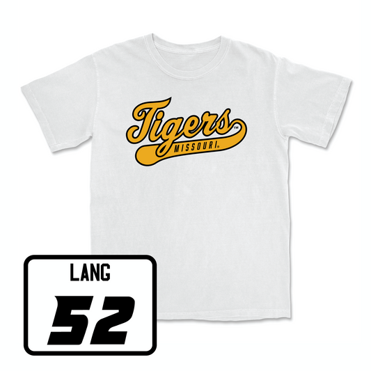 White Football Script Comfort Colors Tee 2 Youth Small / Jahkai Lang | #52