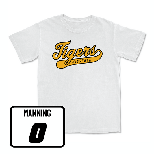 White Football Script Comfort Colors Tee 2 Youth Small / Joshua Manning | #0