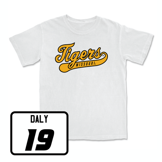 White Softball Script Comfort Colors Tee Youth Small / Kara Daly | #19