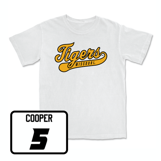 White Football Script Comfort Colors Tee 3 Youth Small / Mookie Cooper | #5