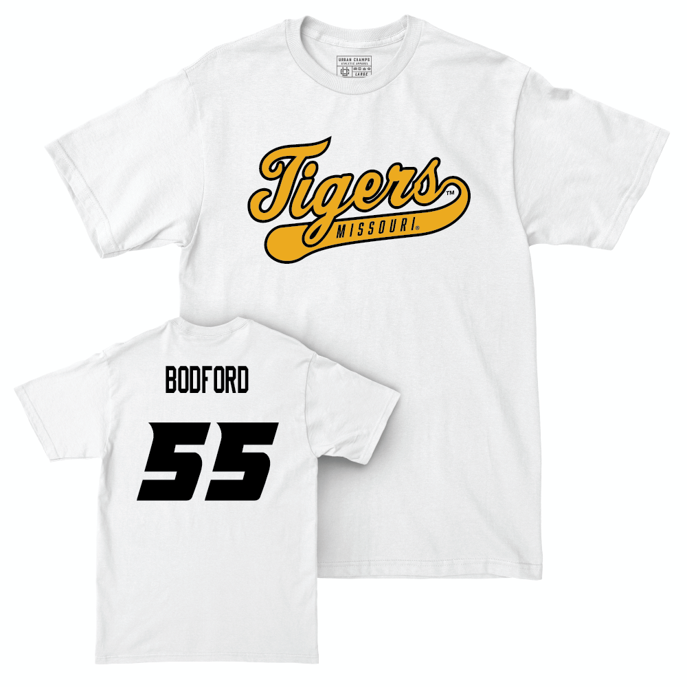 Football White Script Comfort Colors Tee  - Justin Bodford