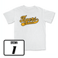 Women's Basketball White Script Comfort Colors Tee - De'Myla Brown