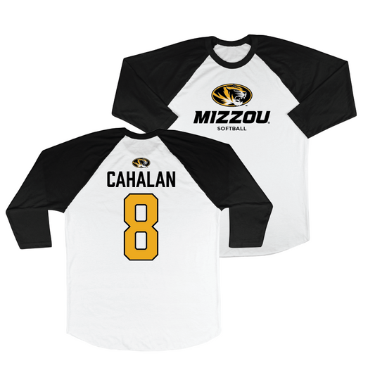 Mizzou Softball 3/4 Sleeve Raglan Tee - Claire Cahalan | #8