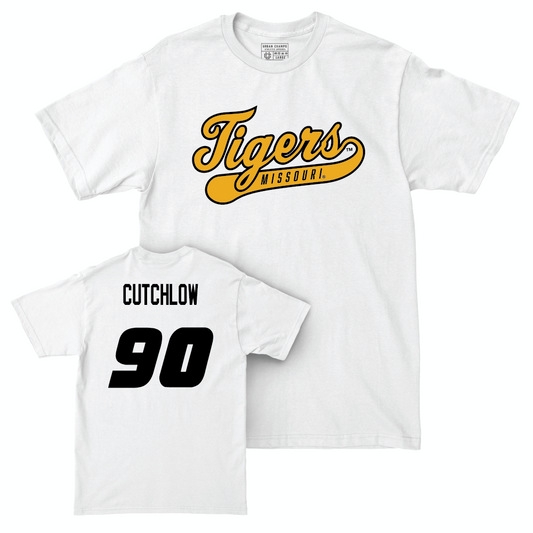 Football White Script Comfort Colors Tee  - Grayson Cutchlow