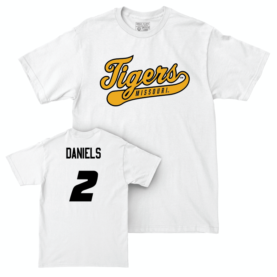 Baseball White Script Comfort Colors Tee - Brock Daniels