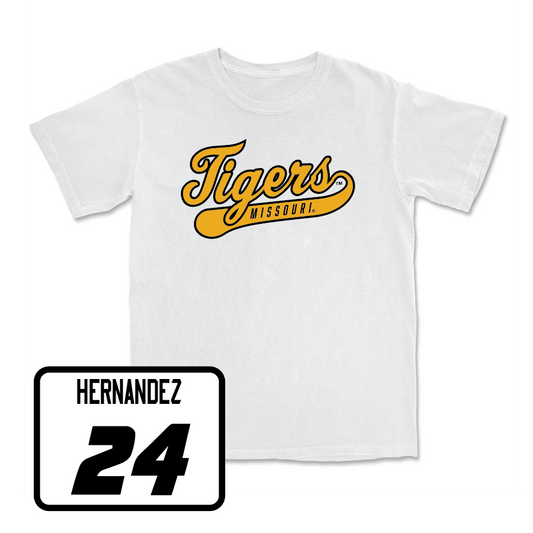 Baseball White Script Comfort Colors Tee  - Jedier Hernandez