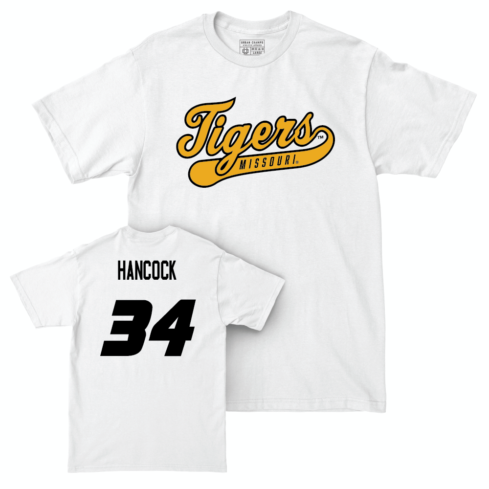 Football White Script Comfort Colors Tee  - Jackson Hancock