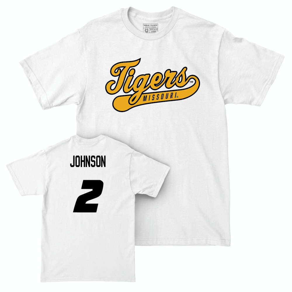 Football White Script Comfort Colors Tee - Marquis Johnson | #2