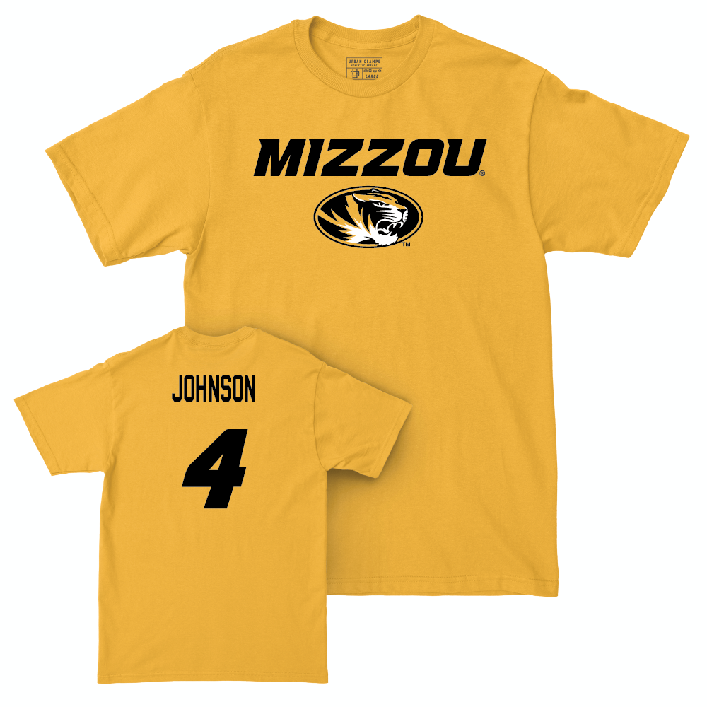 Gold Football Mizzou Tee  - Trevez Johnson