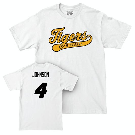 Football White Script Comfort Colors Tee  - Trevez Johnson