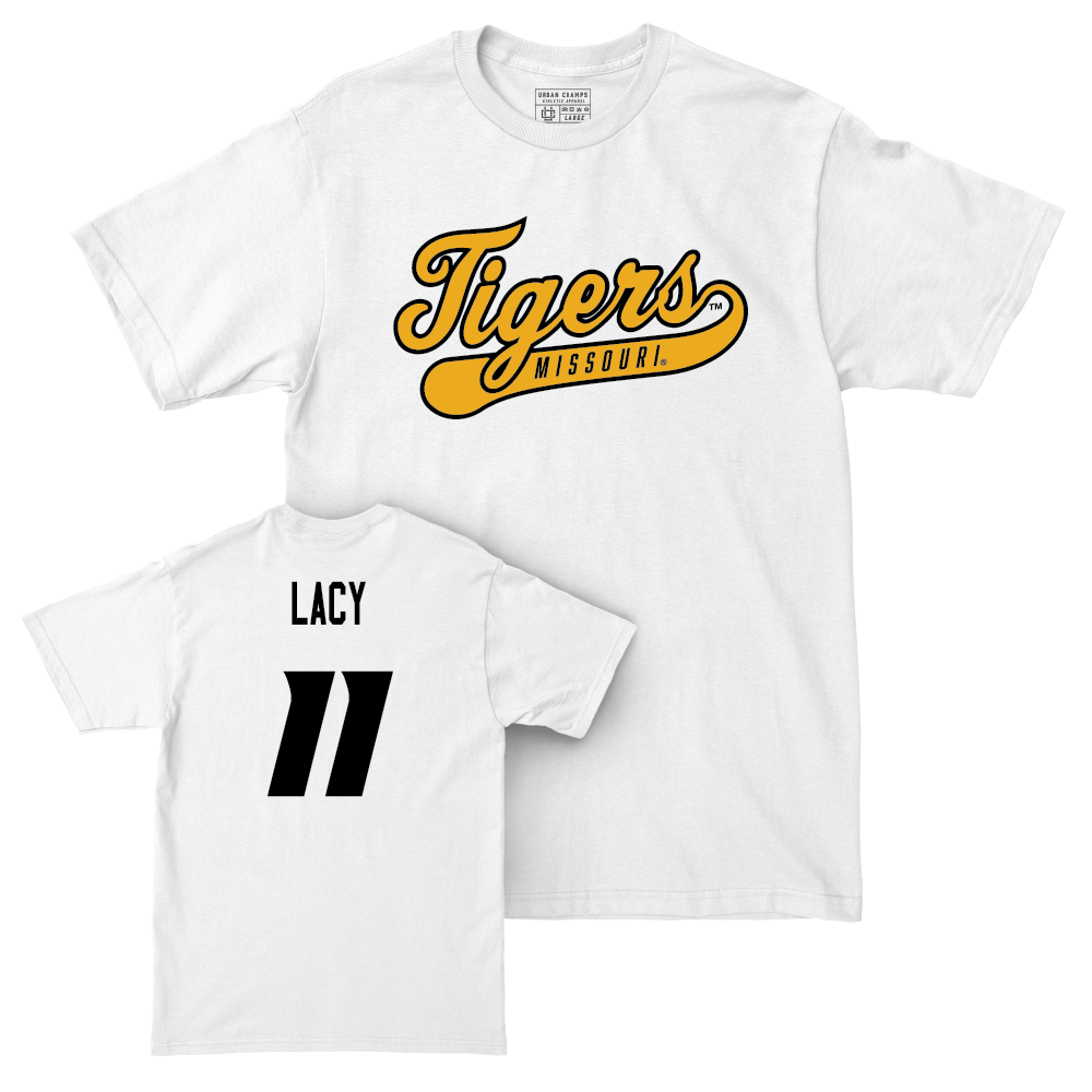 Football White Script Comfort Colors Tee  - Kewan Lacy