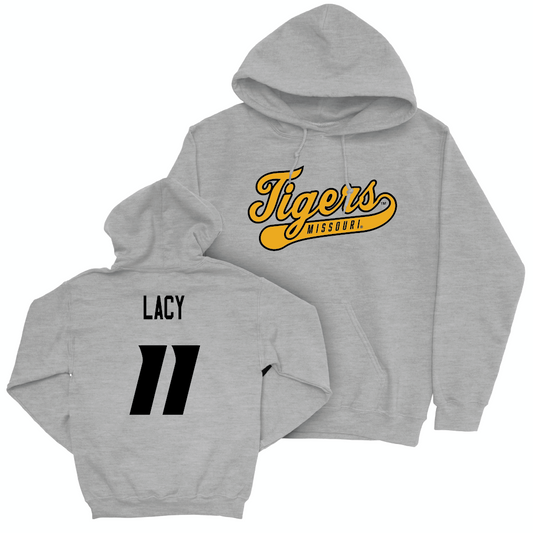 Sport Grey Football Script Hoodie  - Kewan Lacy