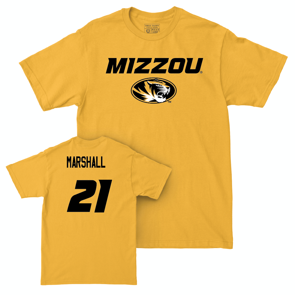 Gold Men's Basketball Mizzou Tee  - Peyton Marshall