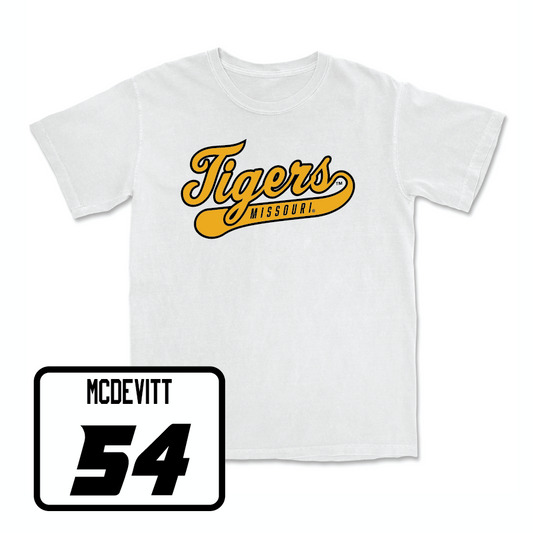 Baseball White Script Comfort Colors Tee  - Josh McDevitt