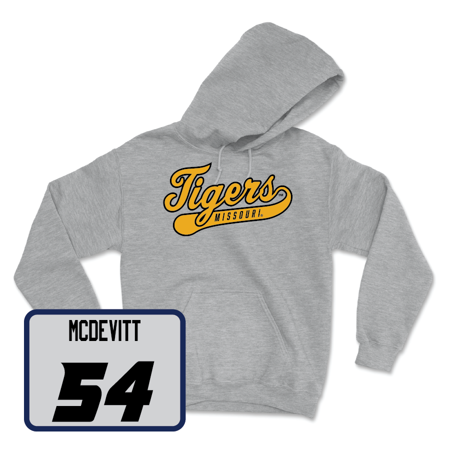 Sport Grey Baseball Script Hoodie  - Josh McDevitt