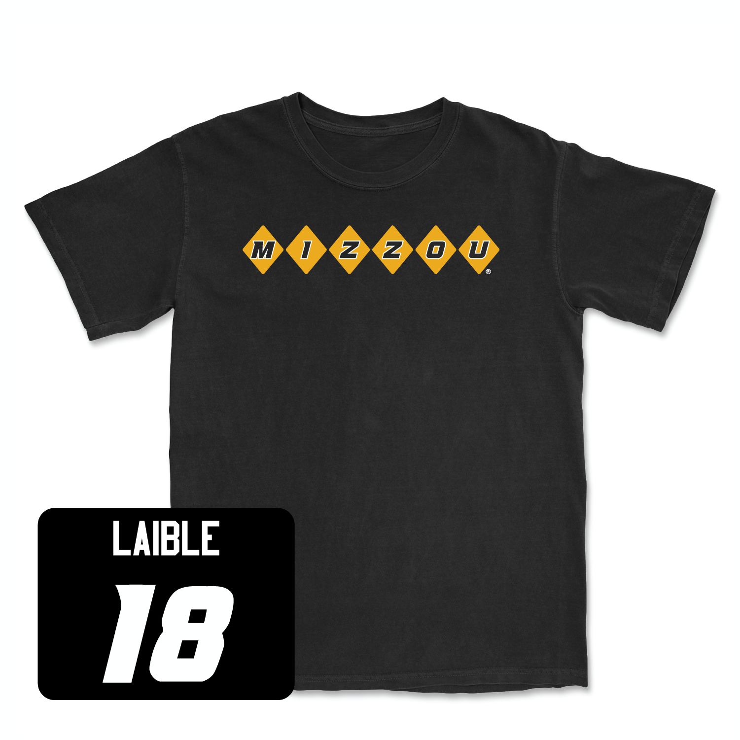 Black Football Diamond Tee Youth Small / Dylan Laible | #18