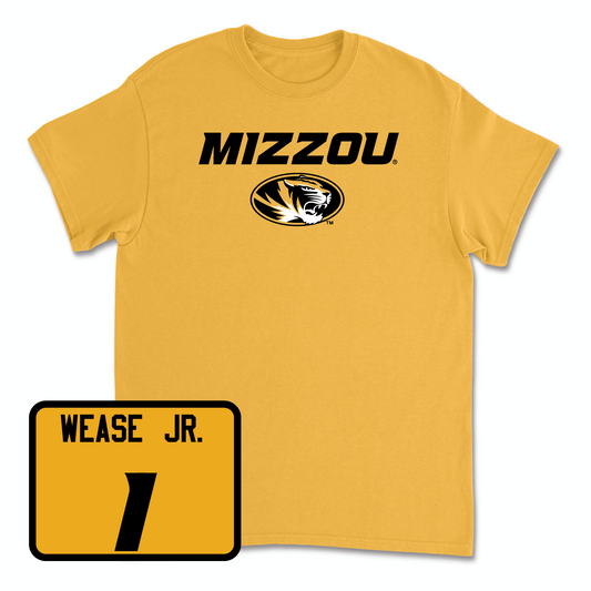 Gold Football Mizzou Tee 3 Youth Small / Theo Wease Jr. | #1