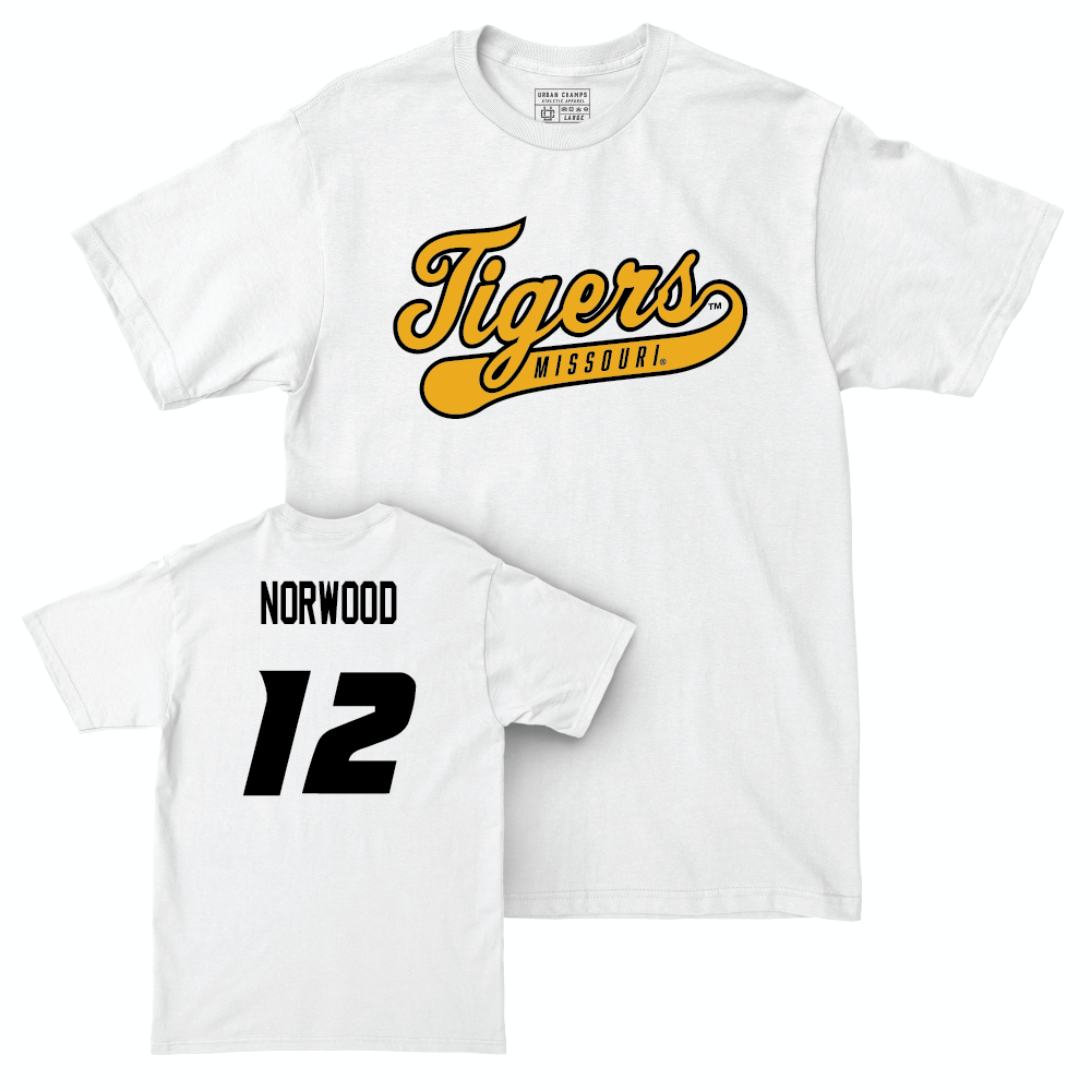 Football White Script Comfort Colors Tee  - Dreyden Norwood