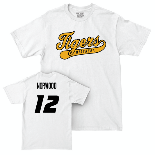 Football White Script Comfort Colors Tee  - Dreyden Norwood