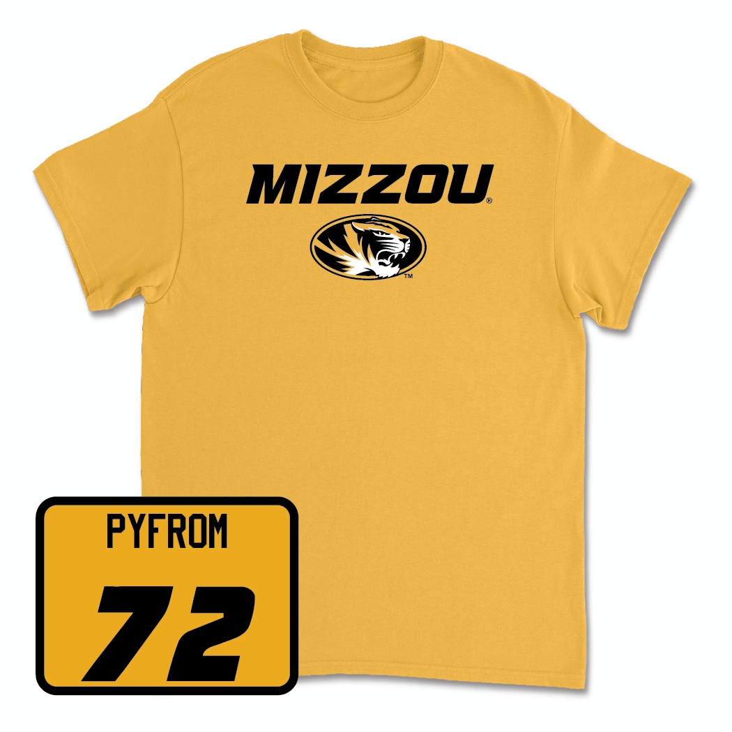 Gold Football Mizzou Tee  - Caleb Pyfrom