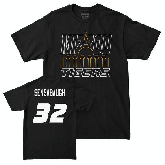 Football Black Columns Tee  - Jaren Sensabaugh